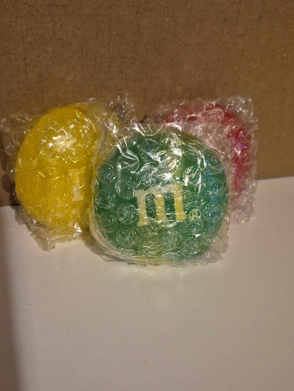 D7 M&M'S Trio Candy  Candles in Green, Yellow & Red